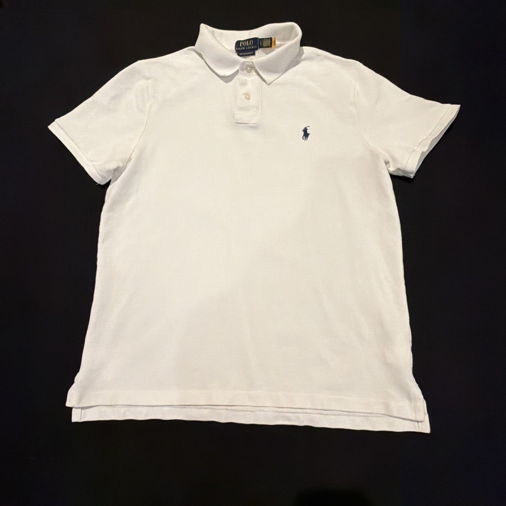 Polo Ralph Lauren White Polo Short Sleeve Custom Fit Mens Large